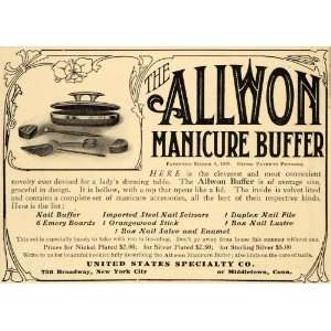   Ad United States Specialty Allwon Manicure Buffer   Original Print Ad