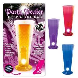 Bundle Party Pecker Light Up Beer Glass Red and Aloe Cadabra Organic 