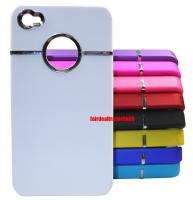 1X Deluxe w/Chrome Hard Case Cover for Apple iPhone 4 4G  