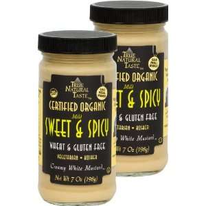 Spicy Organic Creamy White Mustard   2 Pack   100% Honey   No Sugar 