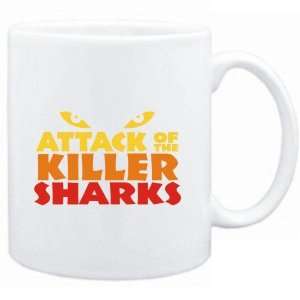  Mug White  Attack of the killer Sharks  Animals Sports 