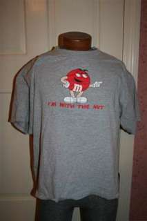 Vintage Red M&M Licenced T shirt XL Im With The Nut  