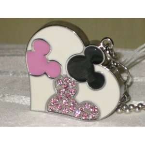  Mickey Mouse Crystal Heart 2.0 Usb White Electronics