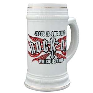  Stein (Glass Drink Mug Cup) Jesus Is The Rock On Which I 