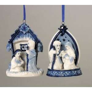  Club Pack of 12 Porcelain Blue Nativity Religious 