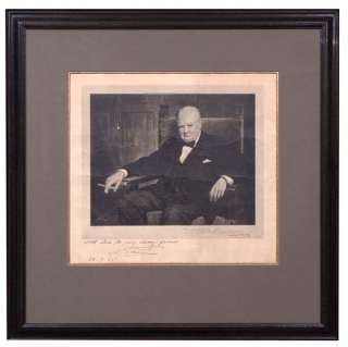 Print of Winston Churchill Signed By Artist, Arthur Pan  
