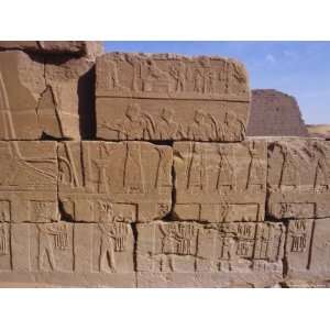 Heiroglyphic Carvings, Bajrawiya, the Pyramids of Meroe, Sudan, Africa 