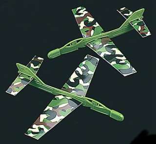 12 Camo ARMY GLIDERS Dozen Camouflage Boys Party Favors Airplane NEW 