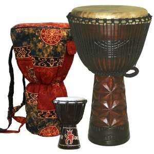  Ruby Pro African Djembe Special w/ Bag and Mini Drum 