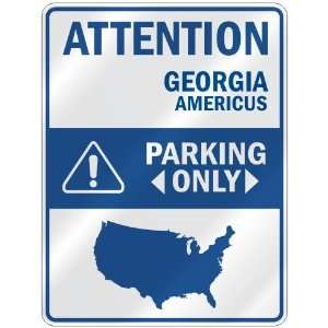 ATTENTION  AMERICUS PARKING ONLY  PARKING SIGN USA CITY GEORGIA