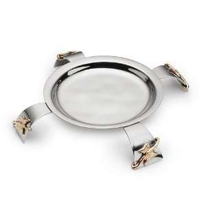 Mary Jurek Ariel 6.5 Footed Butterfly Dish   Stainless Steel  