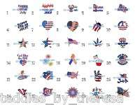 Fourth (4th) of July Nail Decalsyou pick set of 20  