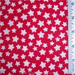 Quilt Shop Quality July 4 White Stars Red Fabric BTY  