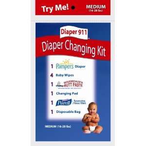 Diaper911 Diaper Changing Kit 6 Pack+Portable Diaper Bag (Medium) For 