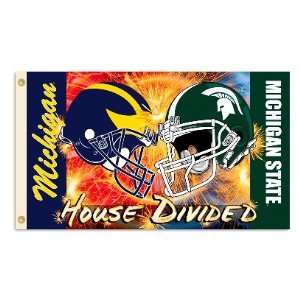   by 5 Foot Rivalry House Divided Clashing Helmets Flag w/Grommets