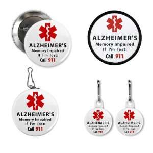 ALZHEIMERS Memory Impaired Call 911 Alert Patch Clip Tag Zipper Pulls 