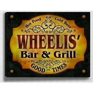  Wheeliss Bar & Grill 14 x 11 Collectible Stretched 