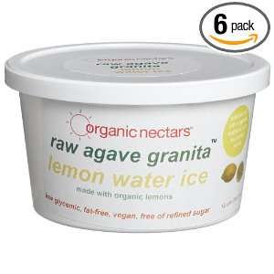 Organic Nectars Raw Agave Granita, Lemon Water Ice, 8 Ounce Cups (Pack 