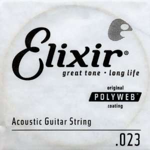  Elixir Strings Acoustic Guitar String POLYWEB Coating .023 