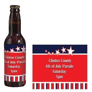  Stars and Stripes Personalized Beer Bottle Labels   Qty 12 