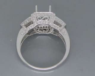Princess 6x6mm 14kt Gold 1.08Ct Diamond Semi Mount Ring  