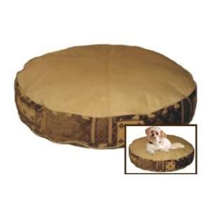 30 Round (M) Genuine Leather Beige Pig Hide Dog Bed  