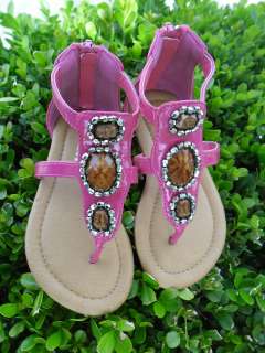 TODDLER FLAT SANDALS SHOES SIZE 6 FUCHSIA  