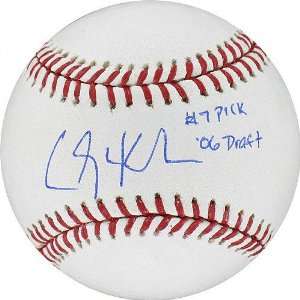 Clayton Kershaw Autographed Baseball with 5/25/2008 6IP 5H 2 ER 1 BB 7 
