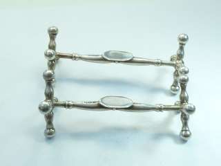 Pair of Antique Hallmarked 925 Sterling Silver Knife Rests 63.4g 