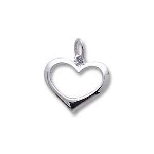  Open Heart Charm in White Gold Jewelry