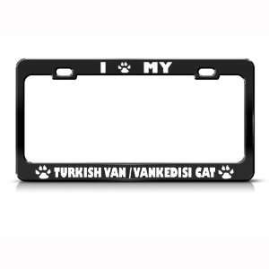  Turkish Van/ Vankedisi Cat Black Metal License Plate Frame 
