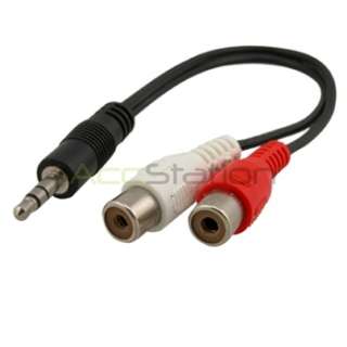 new generic 3 5mm stereo to 2 rca cable m f 6 inch 15 cm black 
