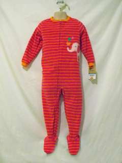   Striped Super Comfy Fleece Feet Footed Pajamas   Szs 2T & 5T  