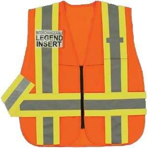 Incident Command Safety Vest, ANSI Class 2, Color Orange, Zipper Front 