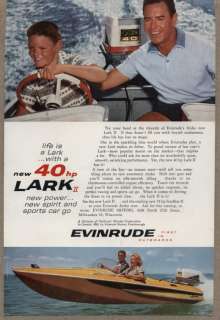 Original 1960 Vintage Ad Evinrude 40HP Lark II Outboard Motors Father 