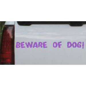 Purple 14in X 1.6in    BEWARE OF DOG Decal Animals Car Window Wall 