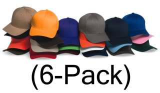 New Flexfit Hat Fitted Blank Baseball Cap 6 pack, 6277  