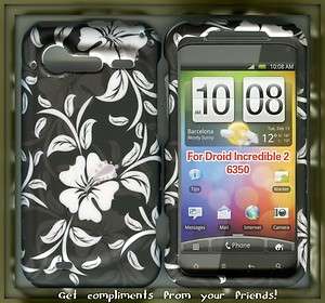 HTC Droid Incredible 2 6350 Hard snap on Cover Case stunning flower 