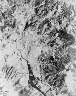 1946 photo Aerial view of Nagasaki, after the bomb  