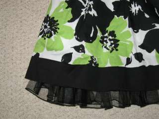 NEW LIME & BLACK GARDEN Dress Girls Summer Clothes 12 Easter 