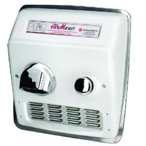 World Dryer AirMax RM54 Q974 Recessed Cast Iron White Push Button Hand 