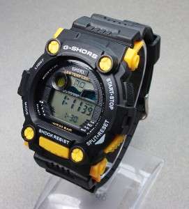   ~ Shock Resistant Rubber Digital Sports Watch SH 697 G Black & Yellow
