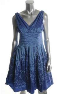 Suzi Chin NEW Petite Semi Formal Dress Blue BHFO Sale 6P  
