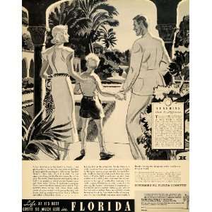  1936 Ad Florida Chamber Commerce Illustration Vacation 