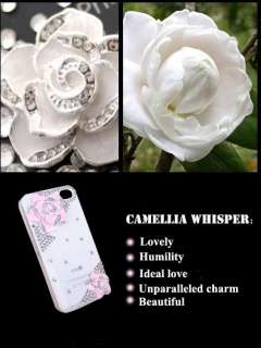 iPhone 4 G 4Gs 4S Camellia Shiny Crystal Diamond Rainstone Hard Case 