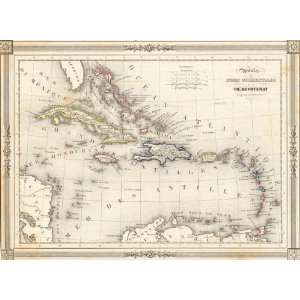    Duvotenay 1846 Antique Map of the West Indies