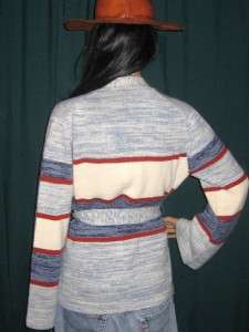 70s TRIBAL knit JUMPER sweater NAVAJO cardigan BELL SLEEVE wrap style 