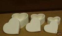 HEART TREASURE BOXES READY TO PAINT CERAMIC BISQUE  