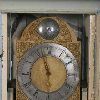 Antique Beautiful White Swedish Grandfather Clock c.1780 Commanding 