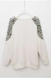   Cotton Lace Combine White Ladies Tops T shirt Blouse 7478  